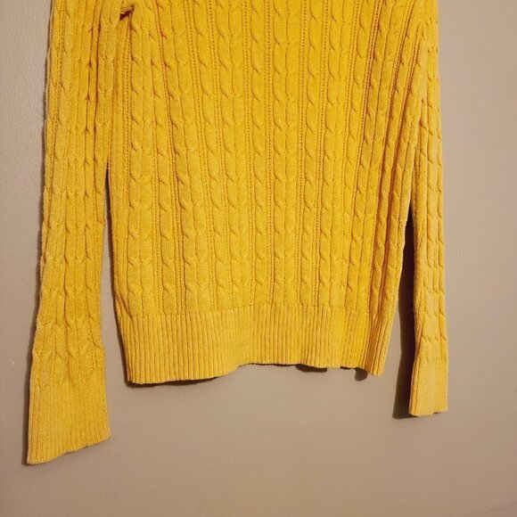 St. John's Bay | Women's Gold or Yellow Cableknit Sweater (Size Large) - Picture 5 of 11